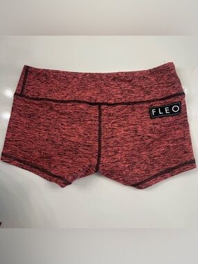 Fleo Women's Heathered Red Performance Booty Shorts